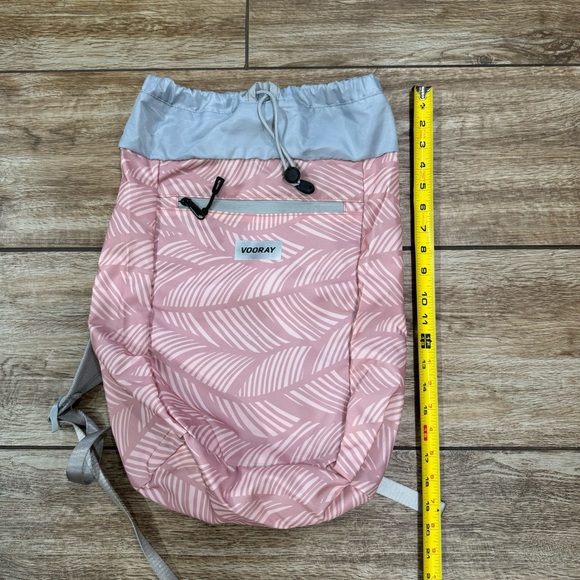 VOORAY Stride Cinch Backpack Pink Gray Lightweight Backpack Bag - Picture 13 of 15